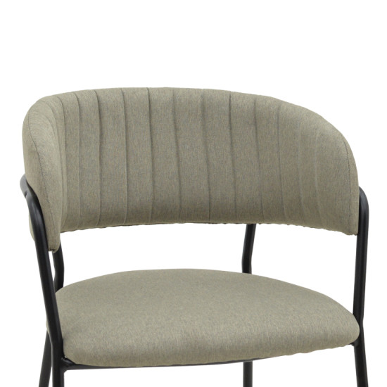 Καρέκλα Morel γκρι ύφασμα-πόδι μαύρο μέταλλο 55x55x76εκ **