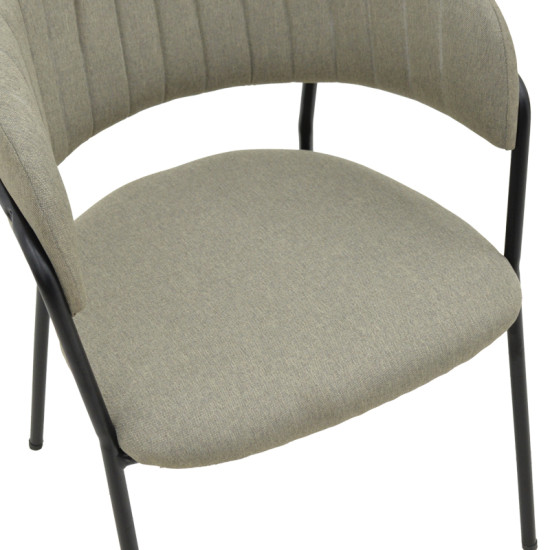 Καρέκλα Morel γκρι ύφασμα-πόδι μαύρο μέταλλο 55x55x76εκ **