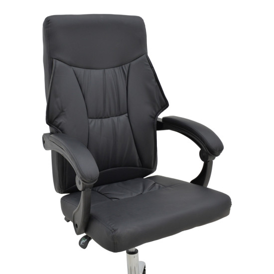 Καρέκλα γραφείου διευθυντή Glorin μαύρο pu 60x68x128εκ **