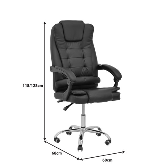 Καρέκλα γραφείου διευθυντή Toronsi μαύρο pu 60x68x128εκ **