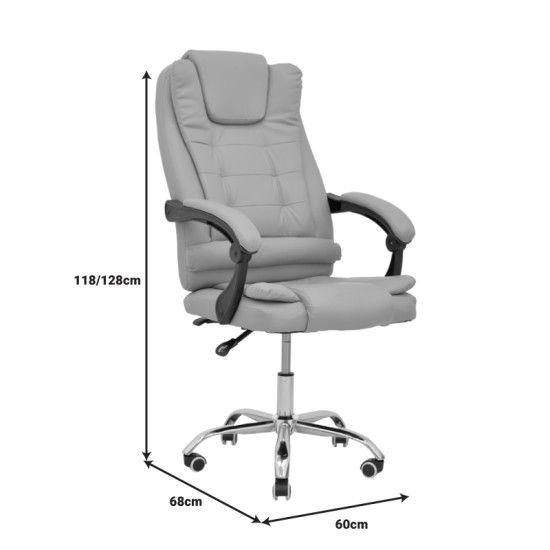 Καρέκλα γραφείου διευθυντή Toronsi μπεζ pu 60x68x128εκ **