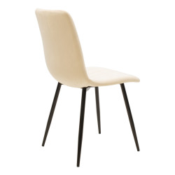 Καρέκλα Noor μπεζ βελούδο με πόδι μετάλλου σε μαύρη απόχρωση 44x53x86εκ - 4τμχ. ** Καρέκλα Noor μπεζ βελούδο με πόδι μετάλλου σε μαύρη απόχρωση 44x53x86εκ - 4τμχ. **