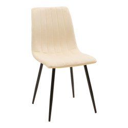 Καρέκλα Noor μπεζ βελούδο με πόδι μετάλλου σε μαύρη απόχρωση 44x53x86εκ - 4τμχ. ** Καρέκλα Noor μπεζ βελούδο με πόδι μετάλλου σε μαύρη απόχρωση 44x53x86εκ - 4τμχ. **