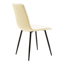 Καρέκλα Noor μπεζ ύφασμα με πόδι μετάλλου σε μαύρη απόχρωση 44x53x86εκ - 4τμχ. ** Καρέκλα Noor μπεζ ύφασμα με πόδι μετάλλου σε μαύρη απόχρωση 44x53x86εκ - 4τμχ. **
