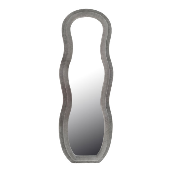 Καθρέπτης Glinde Inart βελούδο σε γκρι απόχρωση 50x3.3x150εκ **