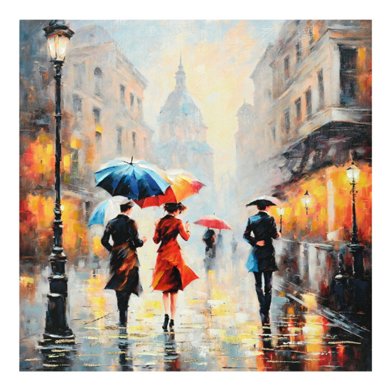 Πίνακας σε καμβά Nightdream I Inart 100x3x100εκ **