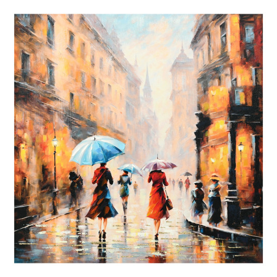 Πίνακας σε καμβά Nightdream II Inart 100x3x100εκ **