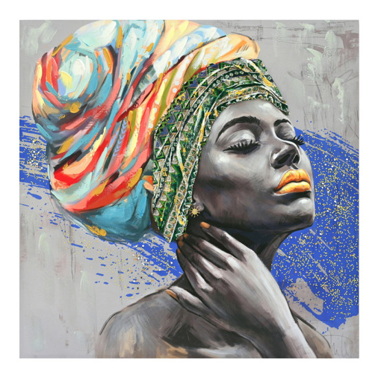 Πίνακας σε καμβά Africana Inart 100x3x100εκ **