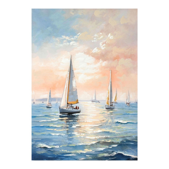 Πίνακας σε καμβά Sailsy I Inart 70x3x100εκ **