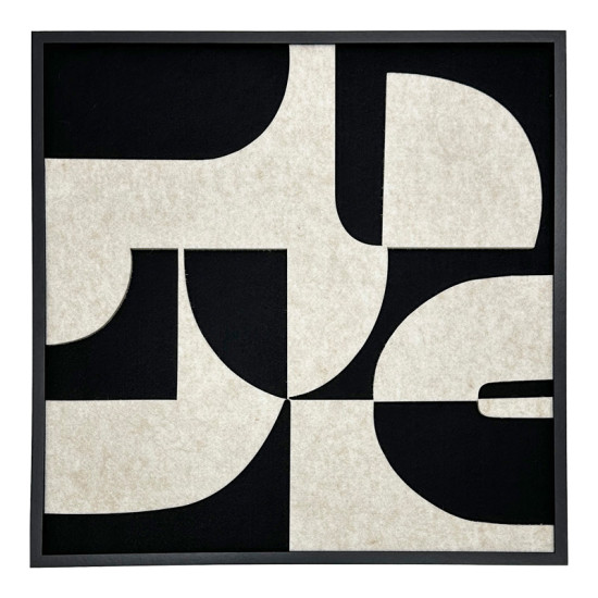Πίνακας με πλαίσιο Jeire Inart μαύρο-λευκό 62x2.5x62εκ **