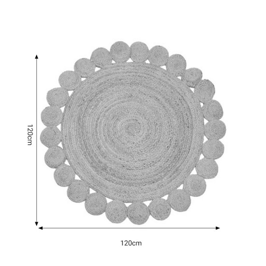 Χαλί Voni Inart φυσικό γιούτα Φ120x1εκ **
