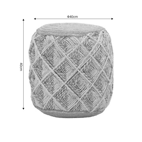 Σκαμπό Yton Inart μπεζ 100% γιούτα 40x40x40εκ **