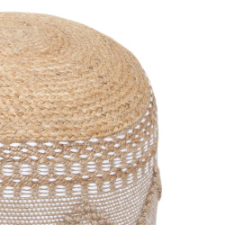 Σκαμπό-πουφ Pallo Inart γιούτα-βαμβάκι σε φυσική απόχρωση Φ40x30εκ ** Σκαμπό-πουφ Pallo Inart γιούτα-βαμβάκι σε φυσική απόχρωση Φ40x30εκ **