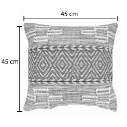 Μαξιλάρι Mitto Inart γιούτα-βαμβάκι σε μπεζ-λευκό απόχρωση 45x45x2εκ ** Μαξιλάρι Mitto Inart γιούτα-βαμβάκι σε μπεζ-λευκό απόχρωση 45x45x2εκ **