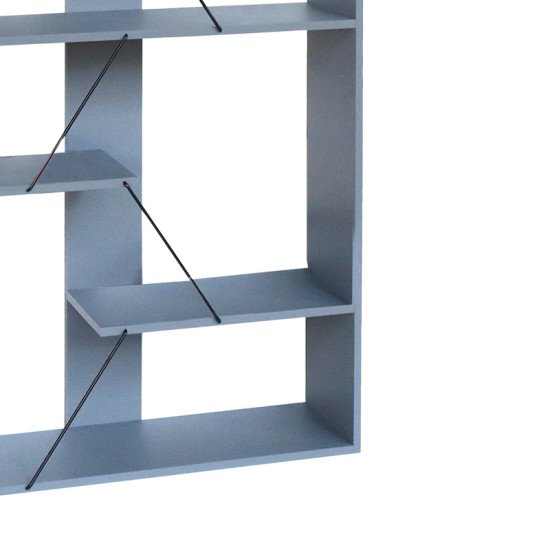 Βιβλιοθήκη Tars γκρι-μαύρο 84x25.5x154.5εκ **