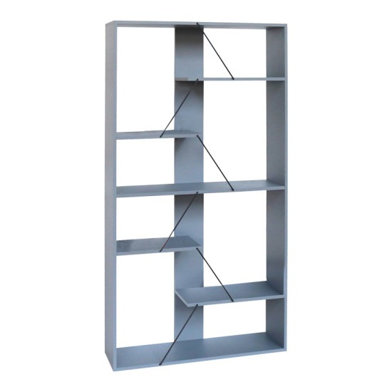 Βιβλιοθήκη Tars γκρι-μαύρο 84x25.5x154.5εκ **