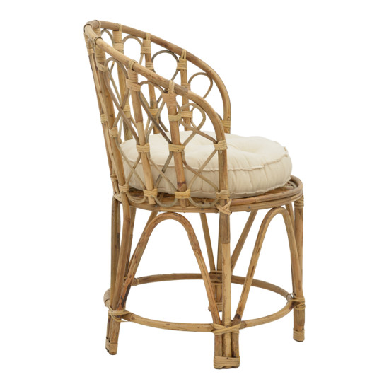 Πολυθρόνα Rostan Inart φυσικό rattan με μαξιλάρι 60x46x80εκ **
