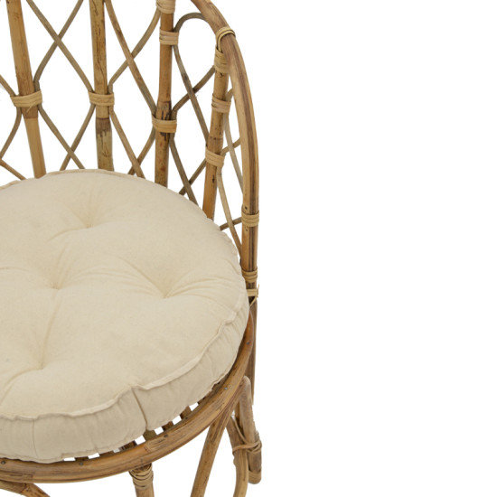 Πολυθρόνα Rostan Inart φυσικό rattan με μαξιλάρι 60x46x80εκ **