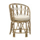 Πολυθρόνα Rostan Inart φυσικό rattan με μαξιλάρι 60x46x80εκ **