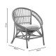 Πολυθρόνα Blore Inart φυσικό ξύλο με μαξιλάρι 68x48x81εκ **