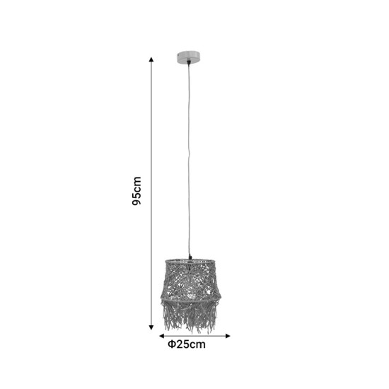Φωτιστικό οροφής Rapom Inart E27 φυσικό Φ25x95εκ **