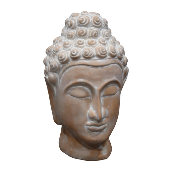 Επιτραπέζιο διακοσμητικό βούδας Rolia Inart γκρι terracotta 16x16x28εκ **