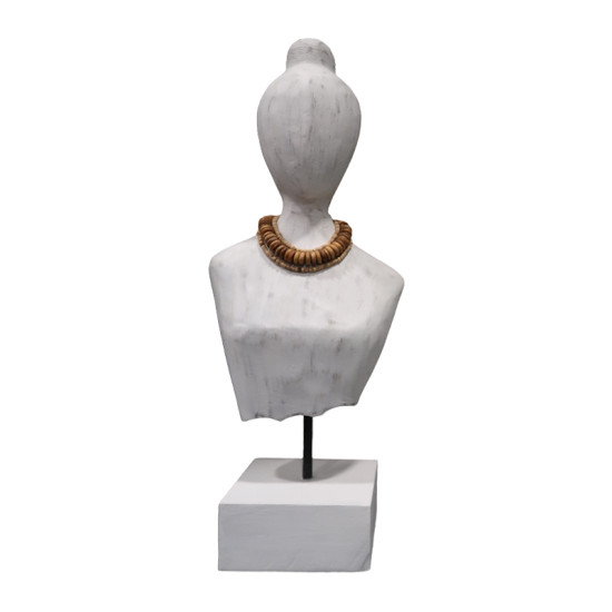 Προτομή Kasma II Inart λευκό μάνγκο ξύλο-μέταλλο 18x12x43εκ **