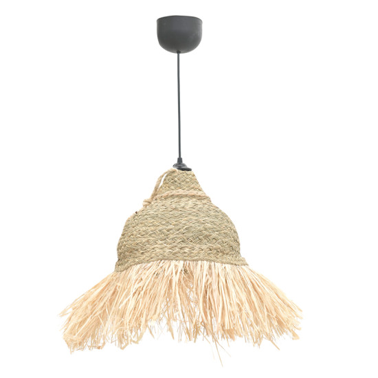 Φωτιστικό οροφής Boher Inart seagrass σε φυσική απόχρωση Φ33x76εκ **
