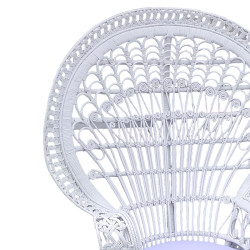 Πολυθρόνα Dorothy Inart με λευκό μαξιλάρι-λευκό rattan 115x53x147εκ ** Πολυθρόνα Dorothy Inart με λευκό μαξιλάρι-λευκό rattan 115x53x147εκ **