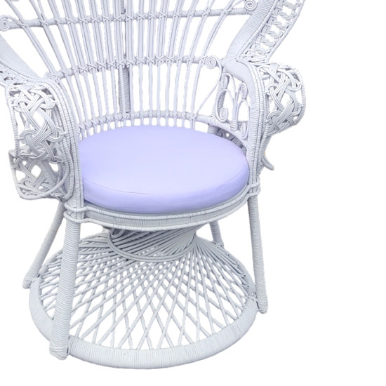 Πολυθρόνα Dorothy Inart με λευκό μαξιλάρι-λευκό rattan 115x53x147εκ **