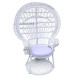 Πολυθρόνα Dorothy Inart με λευκό μαξιλάρι-λευκό rattan 115x57x150εκ **