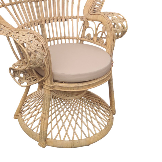 Πολυθρόνα Dorothy Inart με μπεζ μαξιλάρι-φυσικό rattan 115x57x150εκ **