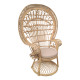 Πολυθρόνα Dorothy Inart με μπεζ μαξιλάρι-φυσικό rattan 115x57x150εκ **