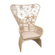Πολυθρόνα Jake Inart με μπεζ μαξιλάρι-φυσικό rattan 110x82x145εκ **