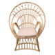 Πολυθρόνα Boloni Inart με μπεζ μαξιλάρι-φυσικό rattan 100x67x120εκ **