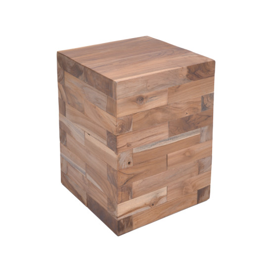 Βοηθητικό τραπέζι Werzy Inart φυσικό μασίφ ξύλο teak 35x35x49εκ **