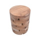 Σκαμπό Shard Inart φυσικό μασίφ ξύλο teak Φ35x45εκ **