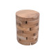 Σκαμπό Shard Inart φυσικό μασίφ ξύλο teak Φ35x45εκ **