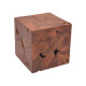 Σκαμπό Boxy Inart φυσικό μασίφ ξύλο teak 40x40x40εκ **