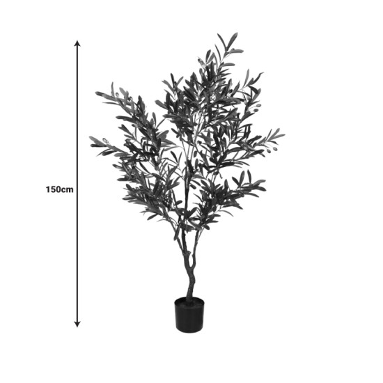 Διακοσμητικό φυτό Olive tree I σε γλάστρα Inart πράσινο pp Υ150εκ **