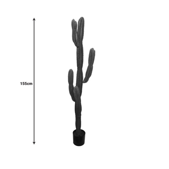 Διακοσμητικό φυτό Cactus I σε γλάστρα Inart πράσινο pp Υ155εκ **
