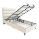 Κρεβάτι μονό Luxe με αποθηκευτικό χώρο κρεμ ύφασμα 120x200εκ