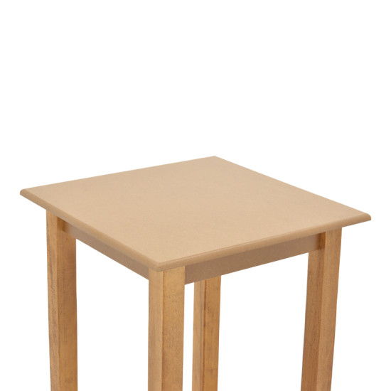 Τραπέζι Zolenio μασίφ ξύλο οξιάς με επιφάνεια mdf λούστρο καρυδί 80x80x76εκ
