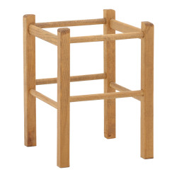 Σκαμπό καφενείου Oligor μασίφ ξύλο οξιάς λούστρο καρυδί 34x34x47εκ **