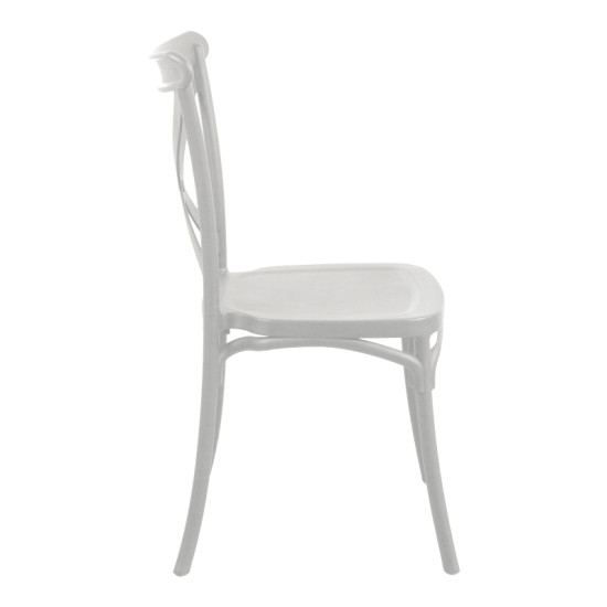 Καρέκλα Crossie στοιβαζόμενη pp σε λευκή απόχρωση 38x46.5x82εκ **