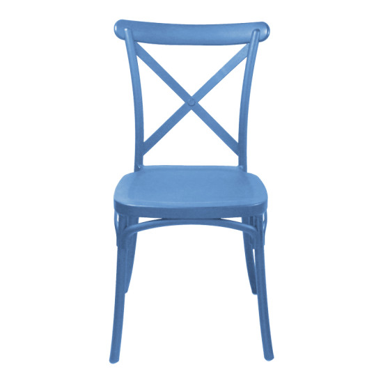 Καρέκλα Crossie στοιβαζόμενη pp σε απόχρωση μπλε 38x46.5x82εκ **