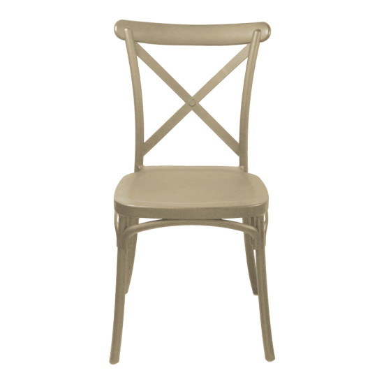 Καρέκλα Crossie στοιβαζόμενη pp σε απόχρωση cappucino 38x46.5x82εκ **