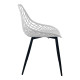 Καρέκλα Suan pp σε λευκή απόχρωση και μαύρο μεταλλικό πόδι 56x49x82εκ **