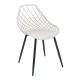 Καρέκλα Suan pp σε λευκή απόχρωση και μαύρο μεταλλικό πόδι 56x49x82εκ **