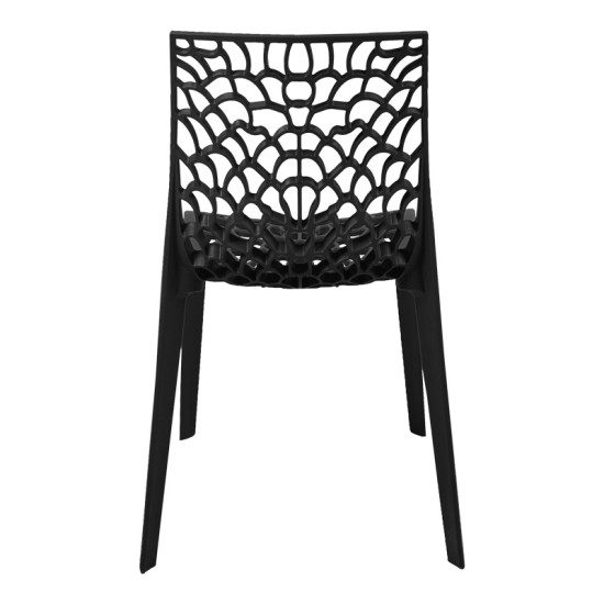 Καρέκλα στοιβαζόμενη Hush pp σε μαύρη απόχρωση 50x57x81εκ **